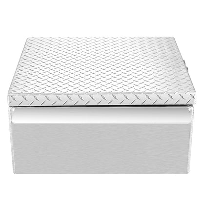 Truck Bed Tool Box, Heavy-Duty Aluminum Chest Toolbox with Diamond Plate, Storage Organizer Supports Up to 220 lbs, Ideal for Pickup Trucks, RVs, and Trailers, 30.3 x 24 x 12.2 in