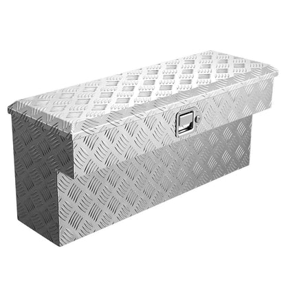 Truck Bed Side Tool Box, Heavy-Duty Aluminum Step Toolbox with Tread Pattern, Storage Chest Organizer with Lock and Key, Ideal for Pickup Trucks, RVs, and Trailers, 34 x 12 x 15.4 in