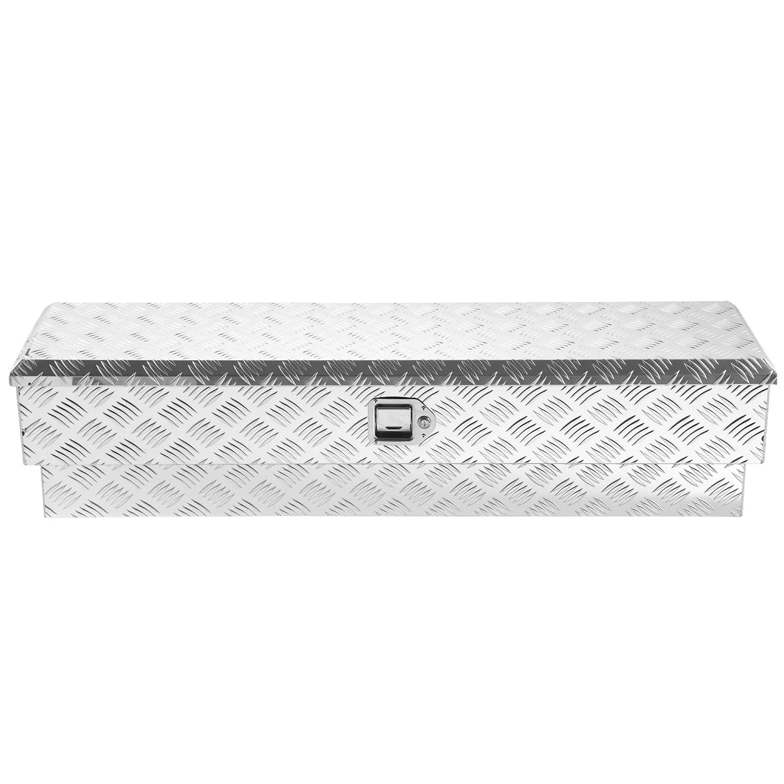 Truck Bed Tool Box, Heavy-Duty Aluminum Toolbox with Tread Pattern, Storage Chest Organizer with Lock and Key, Ideal for Pickup Trucks, RVs, and Trailers, 48 x 13.4 x 13 in