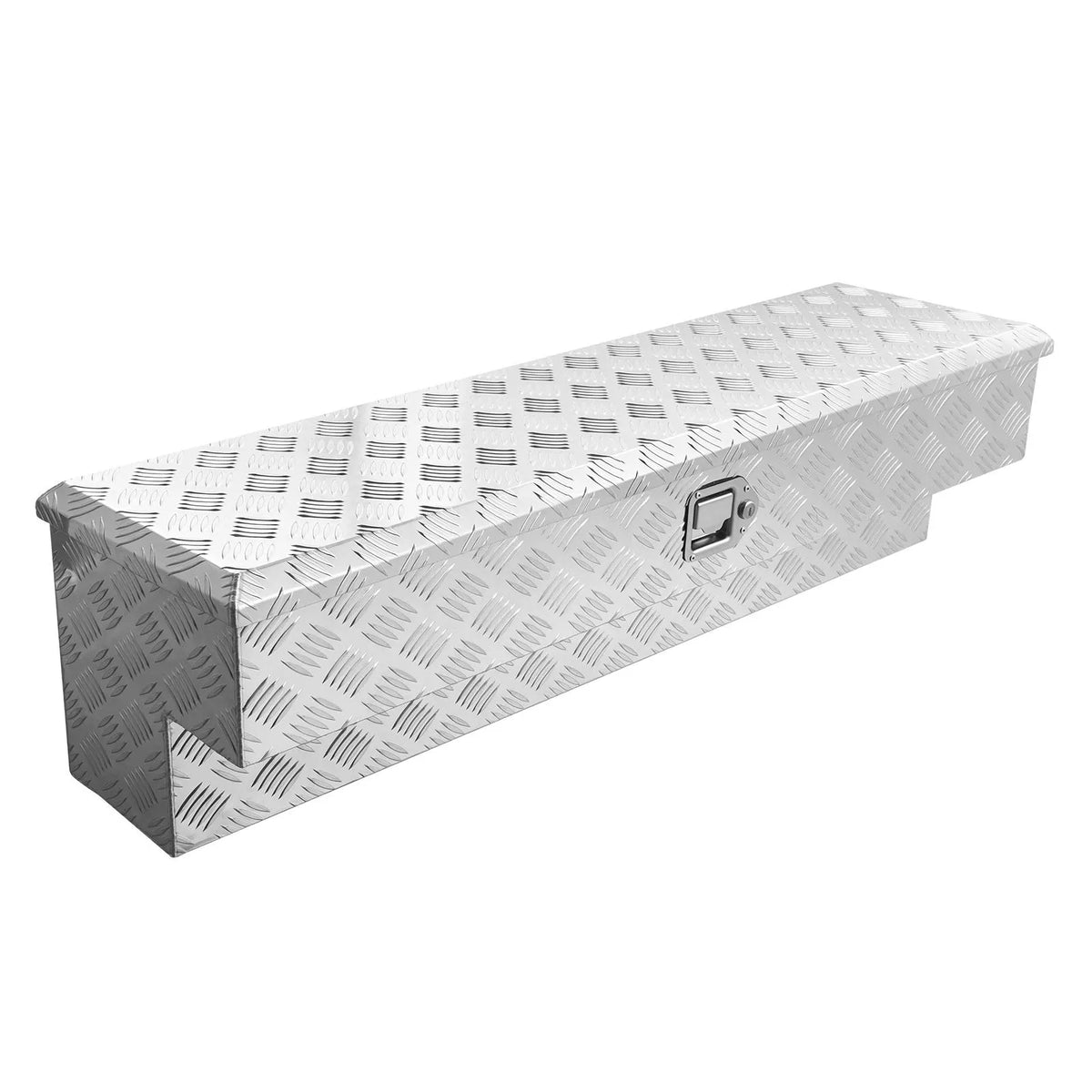 Truck Bed Tool Box, Heavy-Duty Aluminum Toolbox with Tread Pattern, Storage Chest Organizer with Lock and Key, Ideal for Pickup Trucks, RVs, and Trailers, 48 x 13.4 x 13 in