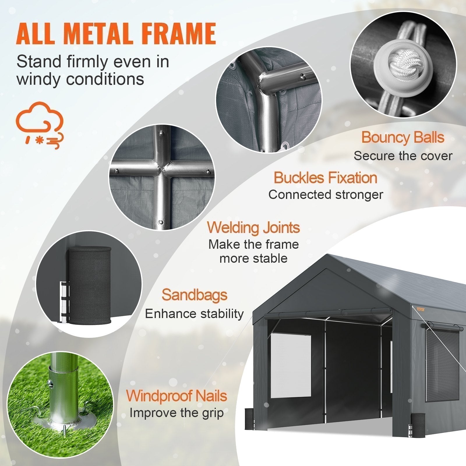 Heavy Duty 10x20ft Car Canopy, Outdoor Garage Shelter with Removable Sidewalls, Roll-up Ventilated Windows & Doors, UV Resistant Waterproof All-Season us_FBSJS810X20FT5MK7V0_original_img-v3_car-canopy-f4