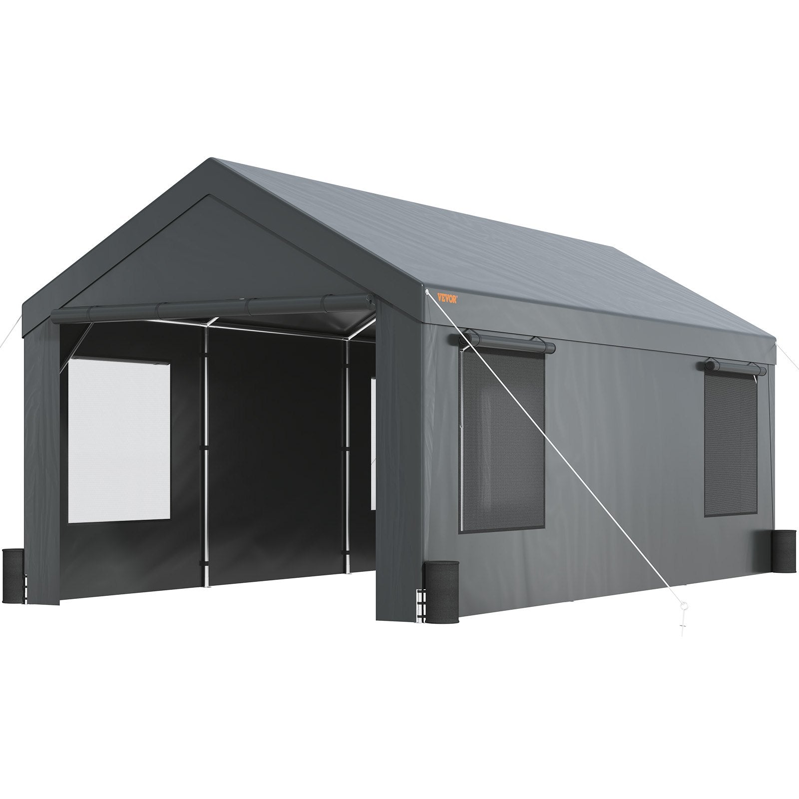 Heavy Duty 10x20ft Car Canopy, Outdoor Garage Shelter with Removable Sidewalls, Roll-up Ventilated Windows & Doors, UV Resistant Waterproof All-Season us_FBSJS810X20FT5MK7V0_original_img-v3_car-canopy-m100-11
