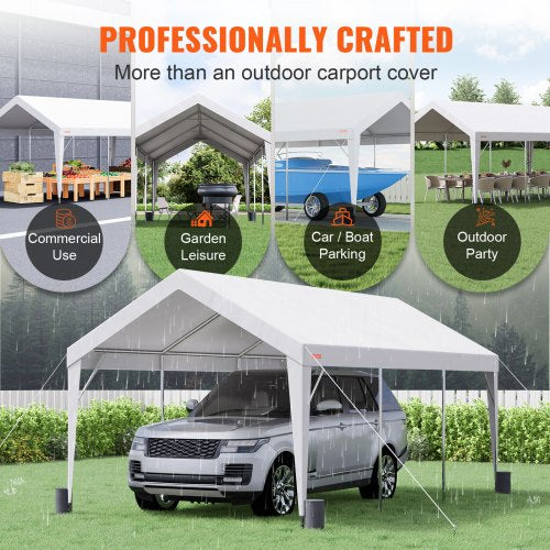 Carport, 10x20 ft Heavy Duty Car Canopy Garage Boat Shelter Party Tent with 8 Reinforced Poles and 4 Weight Bags us_KFSJS810X20FT3BYUV0_goods_img-v2_car-canopy-f4