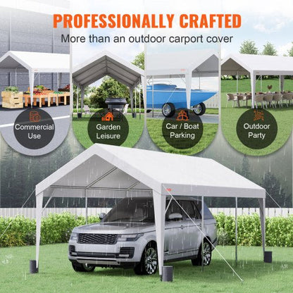 Carport, 10x20 ft Heavy Duty Car Canopy Garage Boat Shelter Party Tent with 8 Reinforced Poles and 4 Weight Bags us_KFSJS810X20FT3BYUV0_goods_img-v2_car-canopy-f4