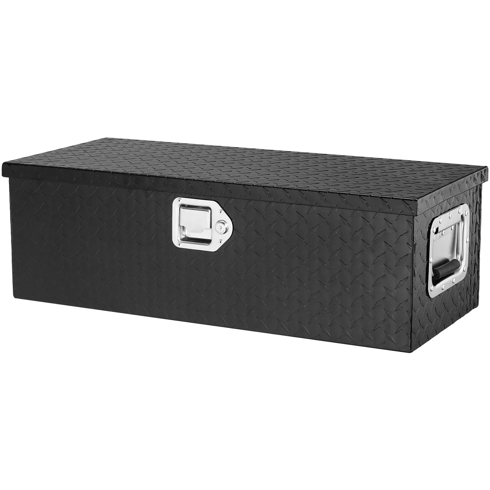 Heavy-Duty Aluminum Truck Bed Tool Box, Diamond Plate Toolbox with Side Handle and Lock Keys, Storage Chest Organizer for Pickup Truck, RV, and Trailer, 30 x 13 x 9.6 in