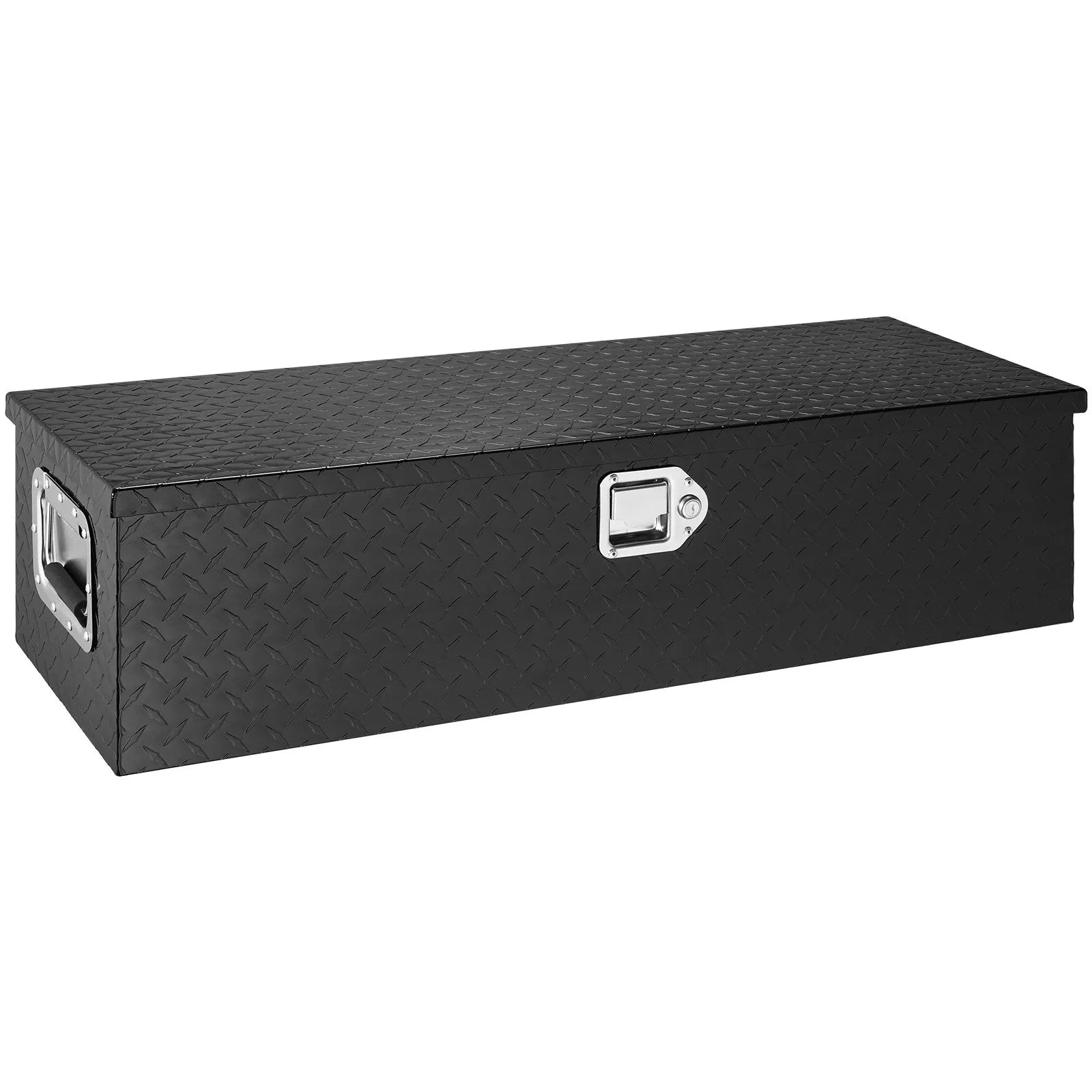 Heavy-Duty Aluminum Truck Bed Tool Box, Diamond Plate Toolbox with Side Handle and Lock Keys, Storage Chest Organizer for Pickup Truck, RV, and Trailer, 39 x 13 x 10 in