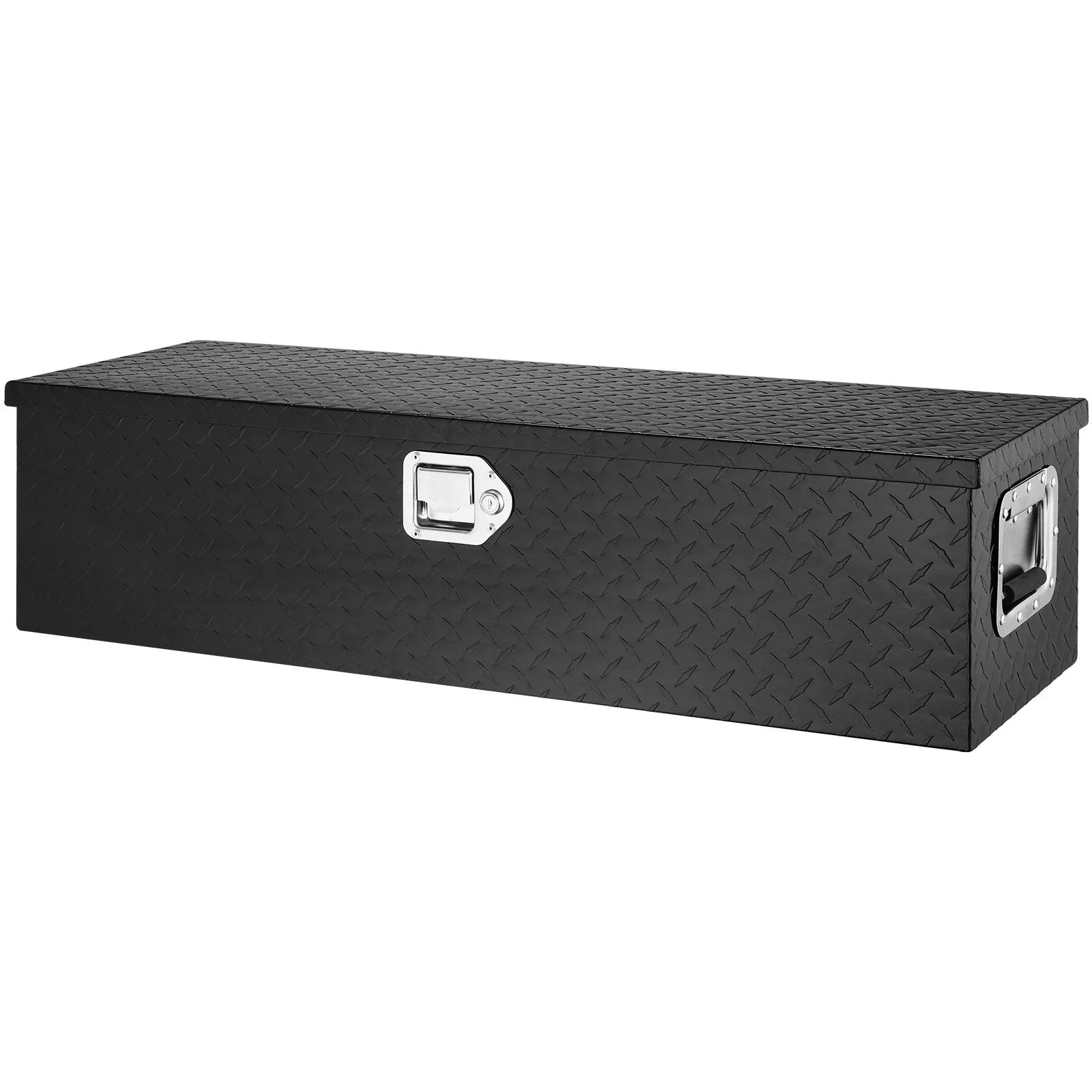 Heavy-Duty Aluminum Truck Bed Tool Box, Diamond Plate Toolbox with Side Handle and Lock Keys, Storage Chest Organizer for Pickup Truck, RV, and Trailer, 39 x 13 x 10 in