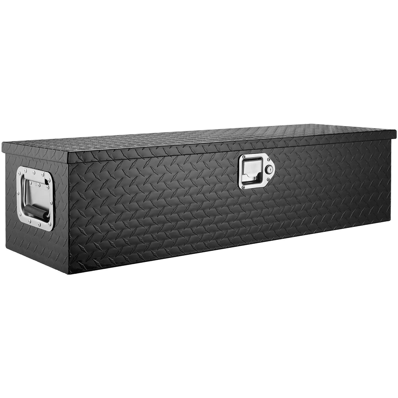 Heavy-Duty Aluminum Truck Bed Tool Box, Diamond Plate Toolbox with Side Handle and Lock Keys, Storage Chest Organizer for Pickup Truck, RV, and Trailer, 39 x 13 x 10 in