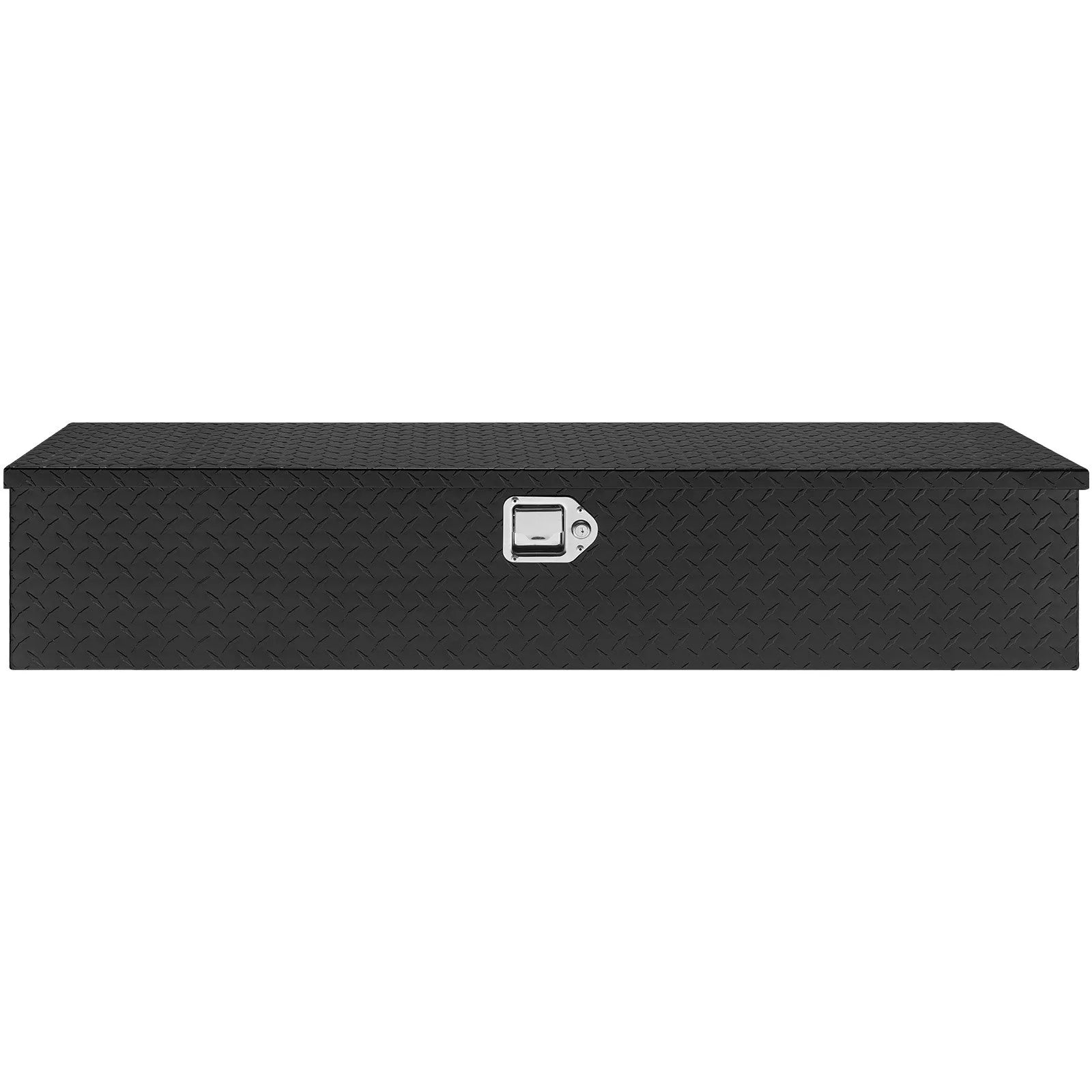 Heavy-Duty Aluminum Truck Bed Tool Box, Diamond Plate Toolbox with Side Handle and Lock Keys, Storage Chest Organizer for Pickup Truck, RV, and Trailer, 48 x 15 x 15 in