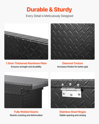 Crossover Truck Tool Box, 69 Inch Heavy-Duty Aluminum Toolbox with Diamond Plate Texture, Pickup Truck Bed RV Trailer Storage Organizer, Waterproof with Stainless Steel Lock, Keys & Side Handles