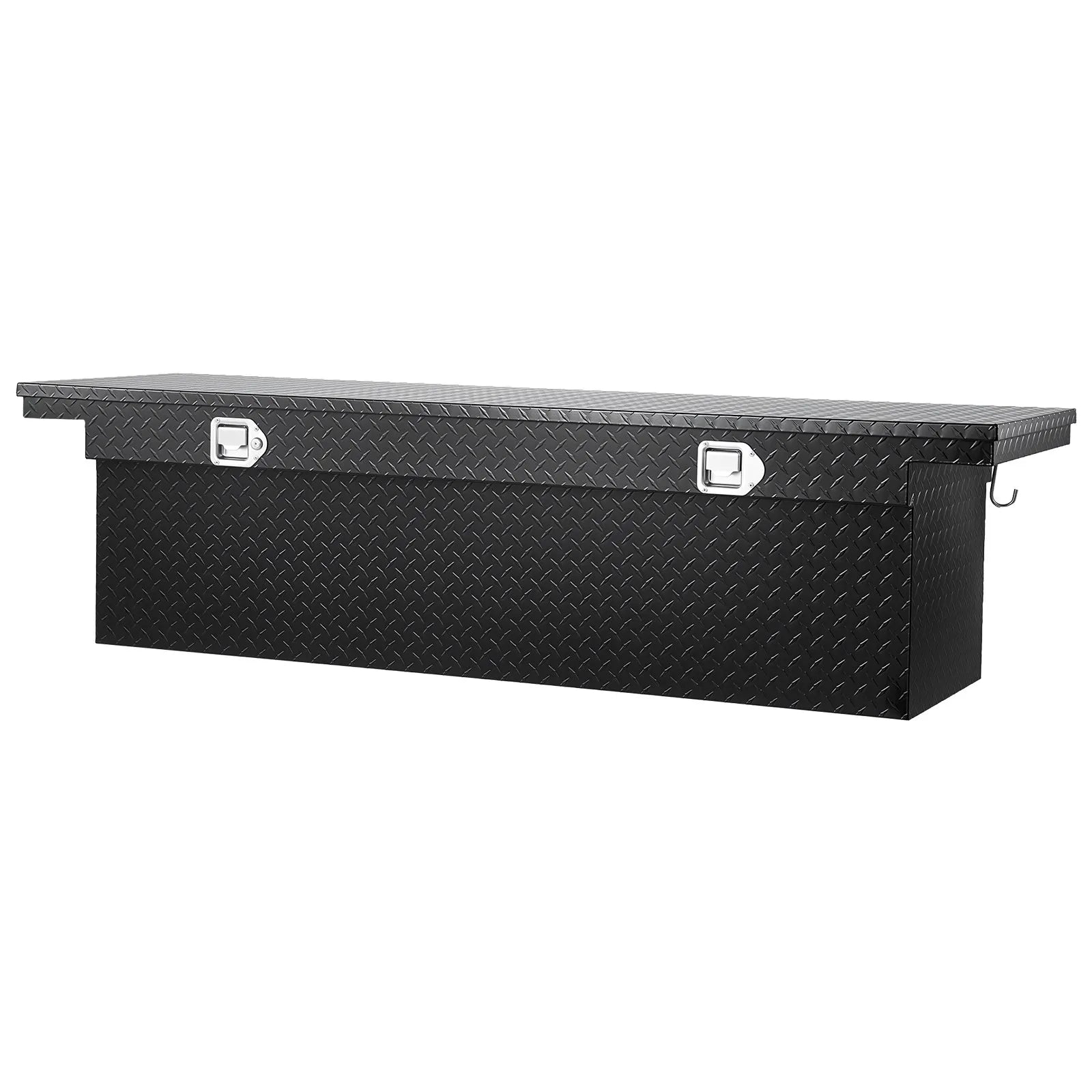 Crossover Truck Tool Box, 69 Inch Heavy-Duty Aluminum Toolbox with Diamond Plate Texture, Pickup Truck Bed RV Trailer Storage Organizer, Waterproof with Stainless Steel Lock, Keys & Side Handles