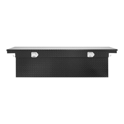 Crossover Truck Tool Box, 71 Inch Heavy-Duty Aluminum Toolbox with Diamond Plate Texture, Pickup Truck Bed RV Trailer Storage Organizer, Waterproof with Stainless Steel Lock, Keys & Side Handles