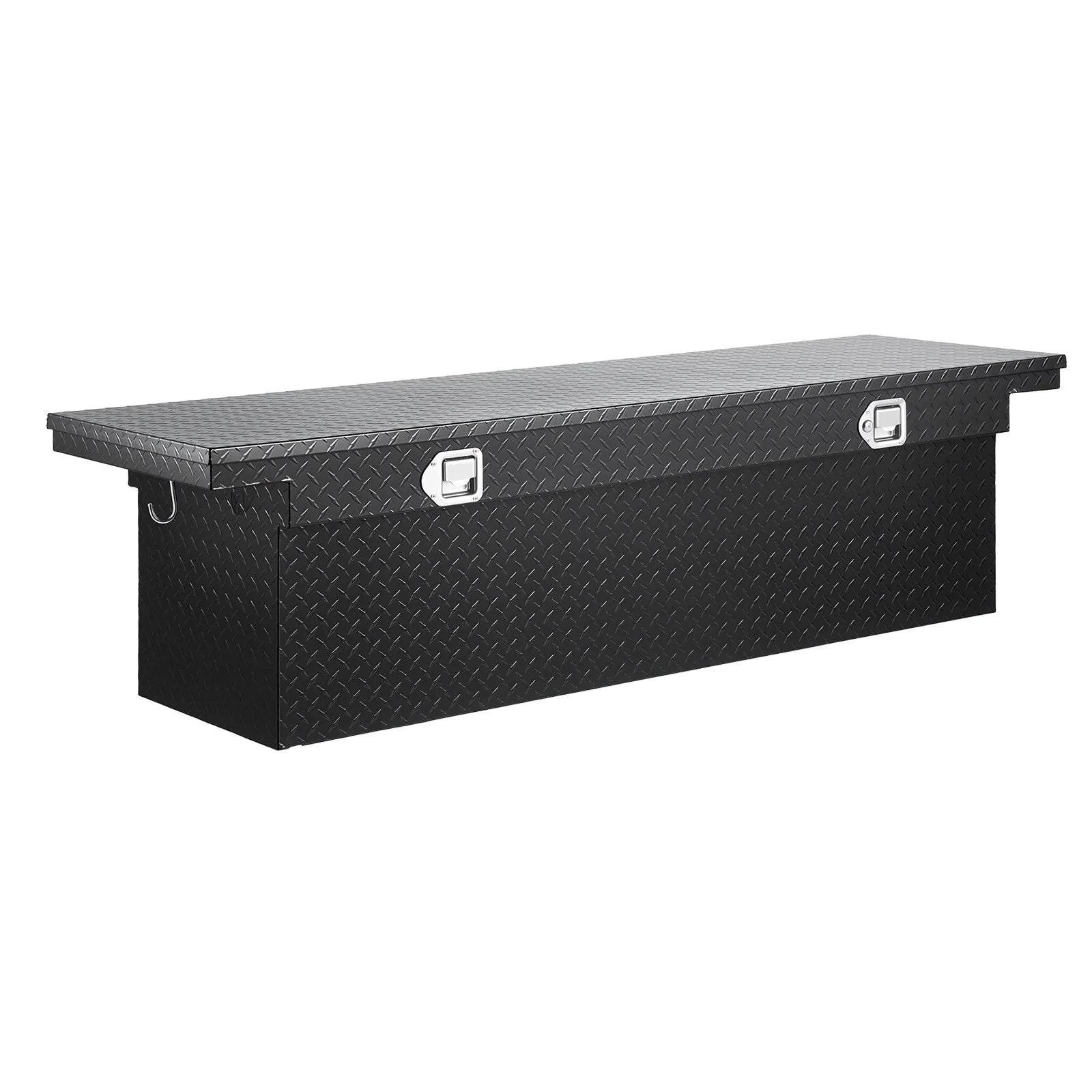 Crossover Truck Tool Box, 71 Inch Heavy-Duty Aluminum Toolbox with Diamond Plate Texture, Pickup Truck Bed RV Trailer Storage Organizer, Waterproof with Stainless Steel Lock, Keys & Side Handles