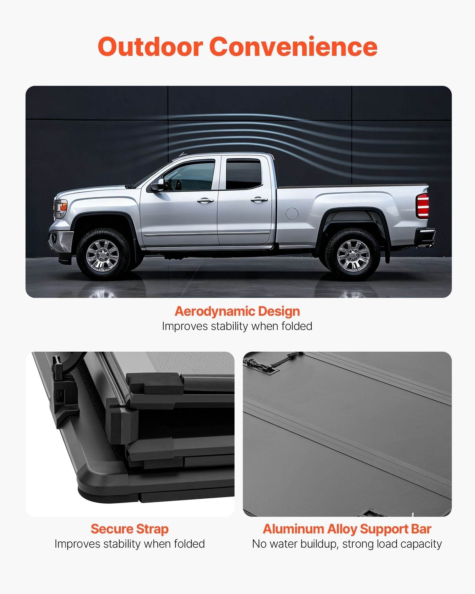 Hard Tri-Fold Truck Bed Tonneau Cover – Fits 2019-2026 Dodge Ram 1500 (Classic & New) & 2003-2026 2500/3500 | 6.4 ft Bed | No-Drill Waterproof Folding Bed Cover