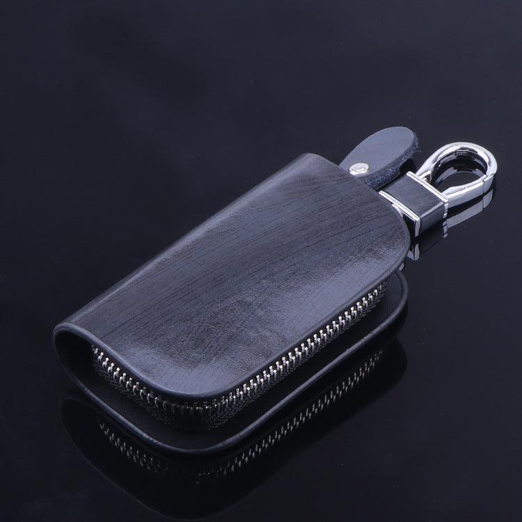 Wood Grain Leather Car Key Case Black Mercedes-benz wood-grain-leather-car-key-case-auto-parts-15