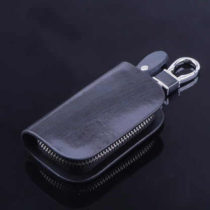 Wood Grain Leather Car Key Case Black Mercedes-benz wood-grain-leather-car-key-case-auto-parts-15
