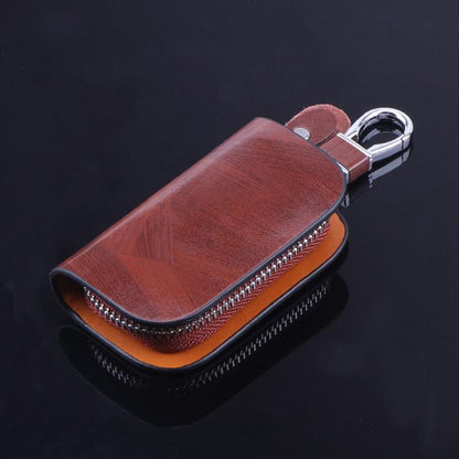 Wood Grain Leather Car Key Case Brown Mercedes-benz wood-grain-leather-car-key-case-auto-parts-16